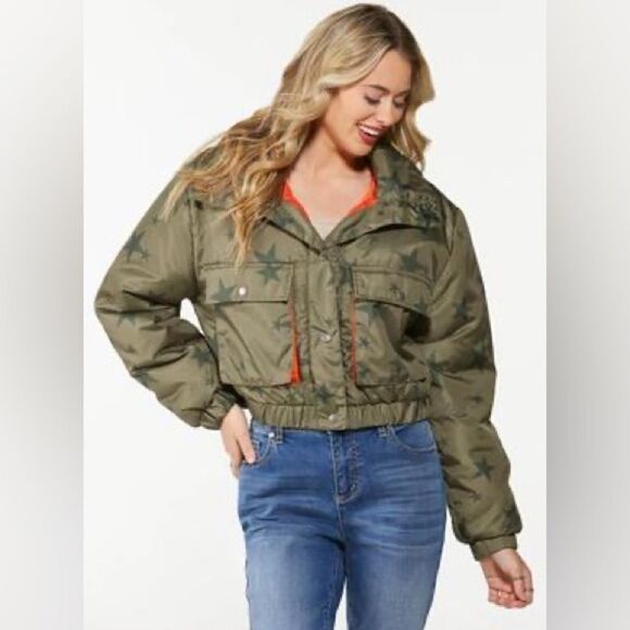 Cato Starry Puffer Cropped Jacket Size XL - Picture 1 of 7